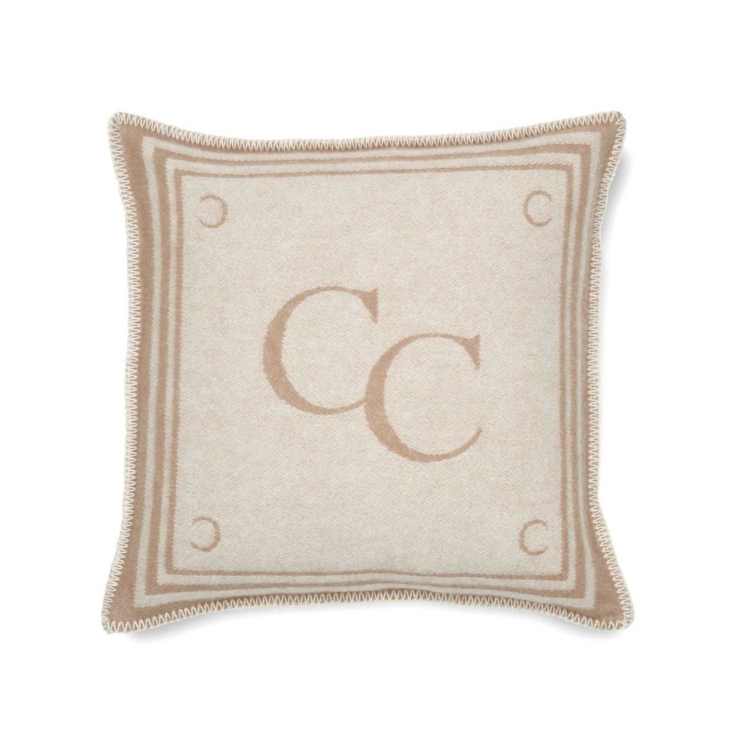 Monogram cushion cover beige
