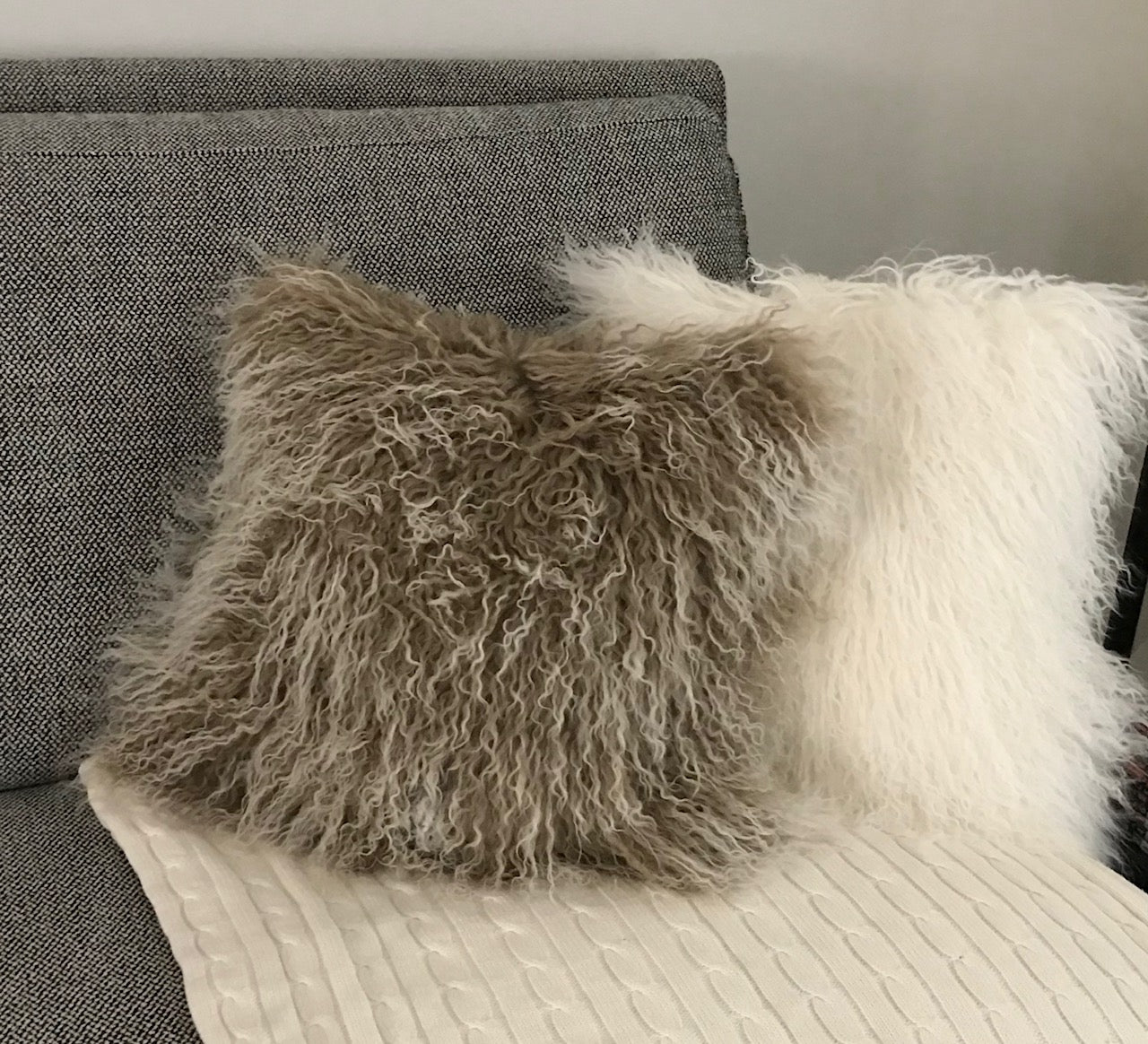 Tibetan sheep cushion cover white