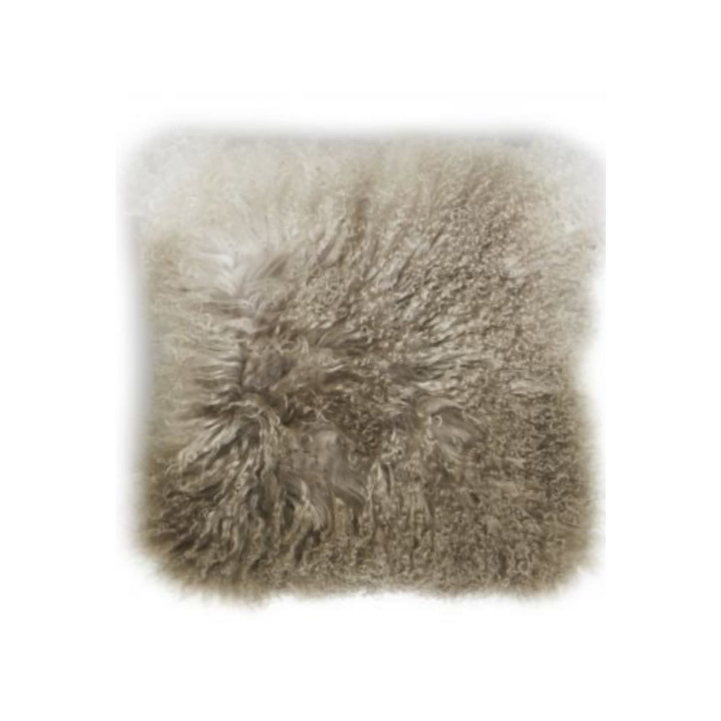 Tibetan sheep cushion cover taupe